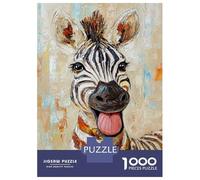 Jigsaw Puzzle 1000 Piece for Adults Joyful Zebra Portrait Adult Jigsaw Relaxing Games Hand Speed Race Unique Birthday And Gifts 70x50cm/1000pcs