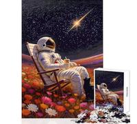 Jigsaw Puzzle 1000 Piece for Adults Just A Chilling Astronaut Practical Game Learning Educational Home Decoration Toys Artists' Collection, Fine Arts (50X75cm)