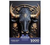 Jigsaw Puzzle 1000 Piece for Adults King Golden Bull Art Deco Jigsaw Puzzle Fun Games A Work of Art Deal As Gifts for The Whole Family 52x38cm/1000pcs