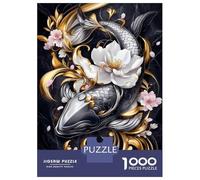 Jigsaw Puzzle 1000 Piece for Adults Koi Fish with Cherry Blossoms Animal Puzzles for Adults Family Game Birthday Present Deal As Gifts for The Whole Family 38x26cm/1000pcs