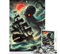 Jigsaw Puzzle 1000 Piece for Adults Kraken Attacking Ship Home Decoration Toys Funny Gift Educational Games for Birthday, Chrismas Size 38x52cm