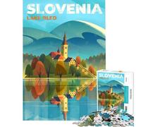 Jigsaw Puzzle 1000 Piece for Adults Lake Bled Slovenia Educational Games Toys Educational Games Secret Santa Gifts Family Activities (size 38x52cm)