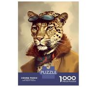 Jigsaw Puzzle 1000 Piece for Adults Leopard Cheetah Jag Fable Puzzles for Adults Family Game Birthday Present Deal As Gifts for The Whole Family 38x26cm/1000pcs