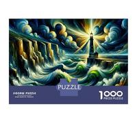 Jigsaw Puzzle 1000 Piece for Adults Lighthouse in Stormy Seas Jigsaw for Adults Fun Games Analysis And Logic Deal As Gifts for The Whole Family 38x26cm/1000pcs