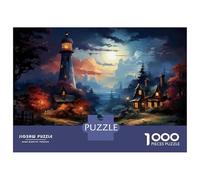 Jigsaw Puzzle 1000 Piece for Adults Lighthouse Moonlit Scene Puzzle for Adults Family Game Precision Cutting for Birthday, Chrismas 70x50cm/1000pcs