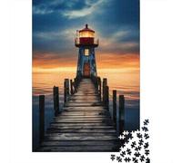 Jigsaw Puzzle 1000 Piece for Adults Lighthouse Sunset Dock Jigsaw Toy Wall Decor Analysis And Logic Deal As Gifts for The Whole Family 70x50cm/1000pcs
