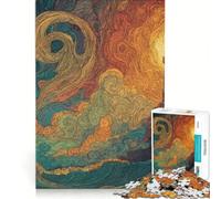 Jigsaw Puzzle 1000 Piece for Adults Lighthouse Swirling Sky, Impossible Game, Analysis And Logic, Enhance Love between Couples 38x52cm