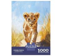 Jigsaw Puzzle 1000 Piece for Adults Lion Cub Walking Puzzles for Adults Family Game Birthday Present Deal As Gifts for The Whole Family 52x38cm/1000pcs