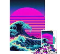 Jigsaw Puzzle 1000 Piece for Adults Luminous Vaporwave Tides Fun at Home Activities, For Family Fun Practical Game for 14+ Puzzle Game Offered (38x52cm)