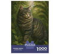 Jigsaw Puzzle 1000 Piece for Adults Majestic Cat in Lush Greenery Jigsaw Puzzle Fun Games A Work of Art Deal As Gifts for The Whole Family 70x50cm/1000pcs