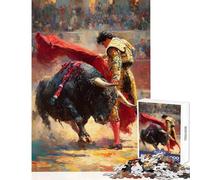 Jigsaw Puzzle 1000 Piece for Adults Matador And Bull Corrida Bullfighting Educational Game Wall Art Toy Wall Decor Artists' Collection, Fine Arts (38x52cm)