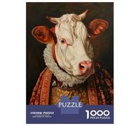 Jigsaw Puzzle 1000 Piece for Adults Medieval Cow Portrait Jigsaw Toy Wall Decor Analysis And Logic Deal As Gifts for The Whole Family 70x50cm/1000pcs