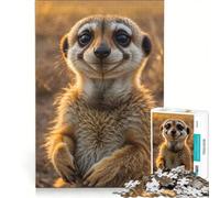 Jigsaw Puzzle 1000 Piece for Adults Merkat Close Up Smile Impossible Game Fun at Home Activities Suitable for Desktop Decoration 50x75cm