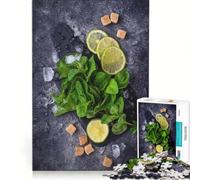 Jigsaw Puzzle 1000 Piece for Adults Mojito Ingredients Impossible Game Fun at Home Activities Suitable for Desktop Decoration 38x52cm