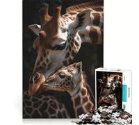 Jigsaw Puzzle 1000 Piece for Adults Mommy Giraffe with Baby Impossible Game Fun at Home Activities Suitable for Desktop Decoration 38x26cm