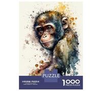 Jigsaw Puzzle 1000 Piece for Adults Monkey Watercolor Adult Jigsaw Puzzle Toy Wall Decor Wall Decoration Unique Birthday And Gifts 38x26cm/1000pcs