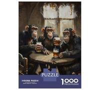 Jigsaw Puzzle 1000 Piece for Adults Monkeys BeerIn Tavern Jigsaw Toy Wall Decor Analysis And Logic Deal As Gifts for The Whole Family 52x38cm/1000pcs