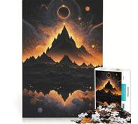 Jigsaw Puzzle 1000 Piece for Adults Moonlit Majesty Mountain Impossible Game Fun at Home Activities Suitable for Desktop Decoration 38x26cm