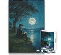 Jigsaw Puzzle 1000 Piece for Adults Moonlit Reflections Home Art Decor Educational Game Gift For Birthdays (size 38x26cm)