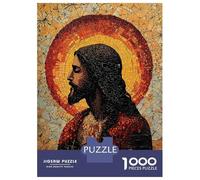 Jigsaw Puzzle 1000 Piece for Adults Mosaic Jesus Portrait Jigsaw Puzzle Fun Games A Work of Art Deal As Gifts for The Whole Family 38x26cm/1000pcs