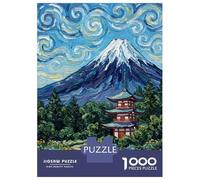 Jigsaw Puzzle 1000 Piece for Adults Mount Fuji And Pagoda Painting Jigsaw Toy Wall Decor Analysis And Logic Deal As Gifts for The Whole Family 70x50cm/1000pcs