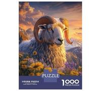 Jigsaw Puzzle 1000 Piece for Adults Mountain Ram in Bloom Adult Jigsaw Hands-on Game Staycation Kill Time Stress Reduction Gifts 70x50cm/1000pcs