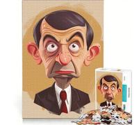 Jigsaw Puzzle 1000 Piece for Adults Mr. Bean Cartoon Portrait Impossible Game Fun at Home Activities Suitable for Desktop Decoration 50x75cm