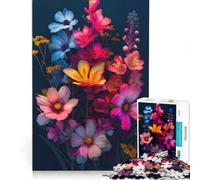 Jigsaw Puzzle 1000 Piece for Adults Multi Flowers Impossible Game Fun at Home Activities Suitable for Desktop Decoration 38x26cm