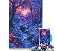Jigsaw Puzzle 1000 Piece for Adults Mysterious Forest Glow Impossible Game Fun at Home Activities Suitable for Desktop Decoration 38x52cm