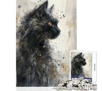Jigsaw Puzzle 1000 Piece for Adults Mystic Feline Gaze Impossible Game Learning Educational DIY Toys Artists' Collection, Fine Arts (52X38cm)