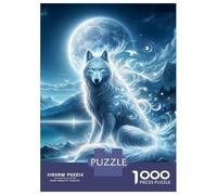 Jigsaw Puzzle 1000 Piece for Adults Mystical Wolf Jigsaw Puzzle Fun Games A Work of Art Deal As Gifts for The Whole Family 52x38cm/1000pcs