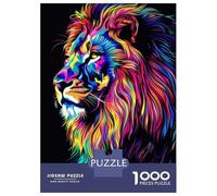 Jigsaw Puzzle 1000 Piece for Adults Neon Lion Illustration Jigsaw Toy Wall Decor Analysis And Logic Deal As Gifts for The Whole Family 52x38cm/1000pcs