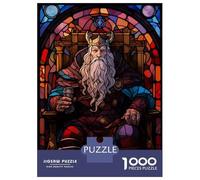 Jigsaw Puzzle 1000 Piece for Adults Odin Stained Glass Puzzles for Adults Family Game Birthday Present Deal As Gifts for The Whole Family 52x38cm/1000pcs