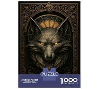 Jigsaw Puzzle 1000 Piece for Adults Ornate Fox Head - Gothic Elegance Fantasy Adult Jigsaw Relaxing Games Hand Speed Race Unique Birthday And Gifts 52x38cm/1000pcs