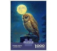 Jigsaw Puzzle 1000 Piece for Adults Owl Under Moonlight(2) Jigsaw Puzzle Fun Games A Work of Art Deal As Gifts for The Whole Family 38x26cm/1000pcs