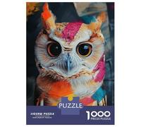 Jigsaw Puzzle 1000 Piece for Adults Owl with Colorful Strokes Jigsaw Puzzle Fun Games A Work of Art Deal As Gifts for The Whole Family 38x26cm/1000pcs