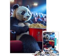 Jigsaw Puzzle 1000 Piece for Adults Panda at The Movies Relaxing Games Learning Educational Toys Great Gifts for Games Presents for Women (Size 38x26cm)
