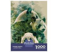 Jigsaw Puzzle 1000 Piece for Adults Panda Bamboo Forest Wall Art Print Jigsaw for Adults Fun Games Analysis And Logic Deal As Gifts for The Whole Family 52x38cm/1000pcs