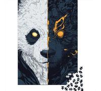 Jigsaw Puzzle 1000 Piece for Adults Panda Vs Demon Art Print Jigsaw Toy Wall Decor Analysis And Logic Deal As Gifts for The Whole Family 70x50cm/1000pcs