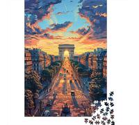 Jigsaw Puzzle 1000 Piece for Adults Paris Arc De Triomphe Sunset-1 Jigsaw Toy Wall Decor Analysis And Logic Deal As Gifts for The Whole Family 52x38cm/1000pcs