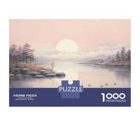 Jigsaw Puzzle 1000 Piece for Adults Peaceful Lake Sunset Scene Jigsaw for Adults Fun Games Analysis And Logic Deal As Gifts for The Whole Family 52x38cm/1000pcs