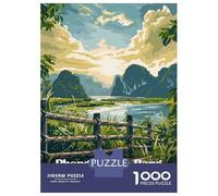 Jigsaw Puzzle 1000 Piece for Adults Phong Nha-ke Bang, Vietnam Landscape Art Puzzle for Adults Hands-on Game Improve Memory Stress Reduction Gifts 52x38cm/1000pcs