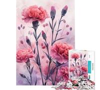 Jigsaw Puzzle 1000 Piece for Adults Pink Carnation Symphony Relaxing Games Learning Educational Toys Great Gifts for Games Presents for Women (Size 50x75cm)