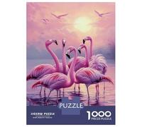 Jigsaw Puzzle 1000 Piece for Adults Pink Flamingos at Sunset-1 Adult Jigsaw Relaxing Games Hand Speed Race Unique Birthday And Gifts 52x38cm/1000pcs
