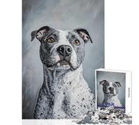 Jigsaw Puzzle 1000 Piece for Adults Pit Bull Portrait Impossible Game Learning Educational DIY Toys Artists' Collection, Fine Arts (50X75cm)
