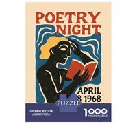 Jigsaw Puzzle 1000 Piece for Adults Poetry Night April 18 1968 Puzzle for Adults Hands-on Game Improve Memory Stress Reduction Gifts 52x38cm/1000pcs