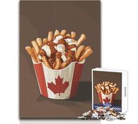 Jigsaw Puzzle 1000 Piece for Adults Poutine with Canadian Flag Educational Game Hand Speed Race Gift For Birthdays Size 50x75cm