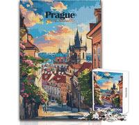Jigsaw Puzzle 1000 Piece for Adults Prague Cityscape Challenging Game Toys Presents for Women Birthday Gift Size 50x75cm