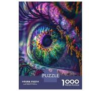 Jigsaw Puzzle 1000 Piece for Adults Psychedelic Eye Art Print Adult Jigsaw Puzzle Brain Teaser Game Hand Speed Race Stress Reduction Gifts 70x50cm/1000pcs