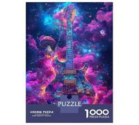 Jigsaw Puzzle 1000 Piece for Adults Psychedelic Guitar Galaxy Puzzle for Adults Hands-on Game Improve Memory Stress Reduction Gifts 38x26cm/1000pcs